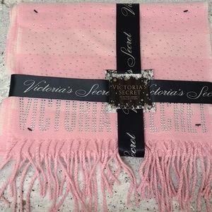 Victoria's Secret Pink Striped Rhinestone Scarf